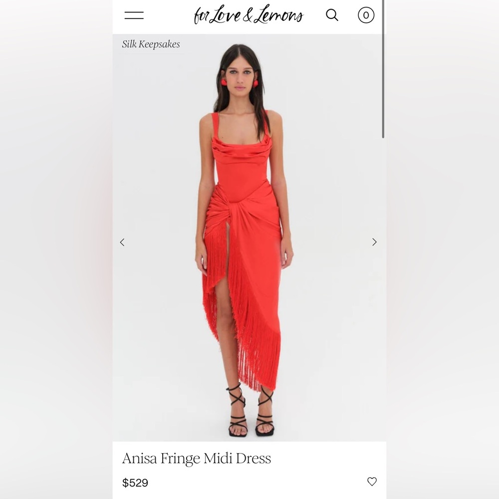 For Love and Lemons Anisa Fringe Midi Dress